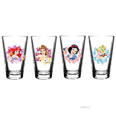 Disney Princess Tumbler Set 16 oz. Glass Capacity Set of 4 Glasses Classic Shape