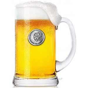 English Pewter Company Chope de bière en verre de 1 pinte de monogramme Initial Tanks Un cadeau personnalisé avec votre choix d'initiale C [MON003]