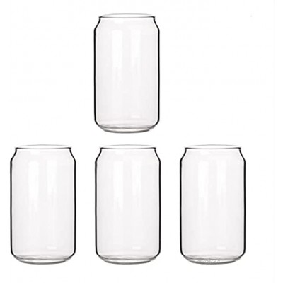 Heritan Lot de 4 verres tendance en forme de canette pour eau lait jus de fruits bière 580 ml