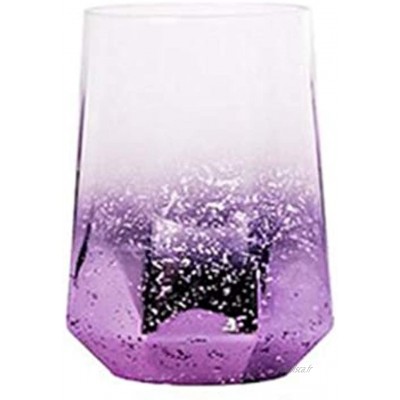 Créatif sans plomb en cristal en verre étoilé à huit bords tasse à thé tasse à thé transparente ciel étoilé verre 300 ml verre violet 6PC