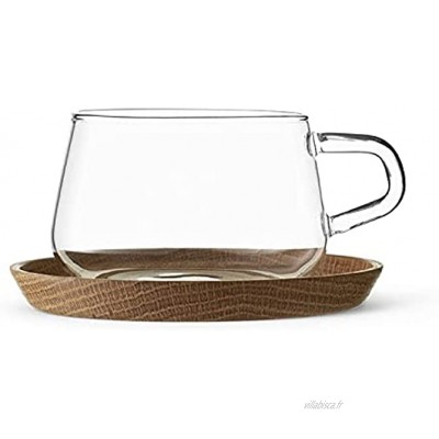 Tasse à thé 250 ml tasse à café en verre borosilicate design moderne soucoupe en bambou