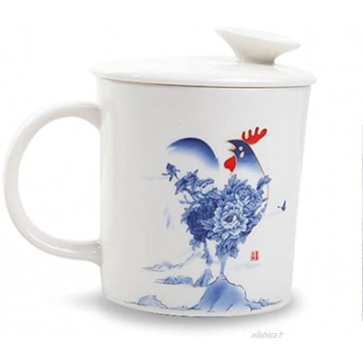 Tasse à thé céramique Ding Kiln Mug avec Couvercle à suspendre Mug avec Filtre TEA MiLL, pour la maison et le bureau. Thé KungFu