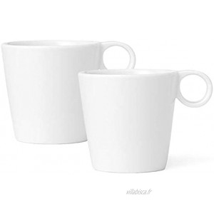 Viva Scandinavia Set de 2 Tasses à thé avec Anse en Porcelaine Blanche 200 ML