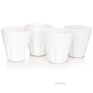 Mahlwerck Lot de 4 tasses à expresso en porcelaine Blanc 100 ml