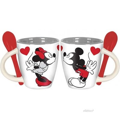 Mickey and Minnie Kiss Tasse à expresso avec cuillère