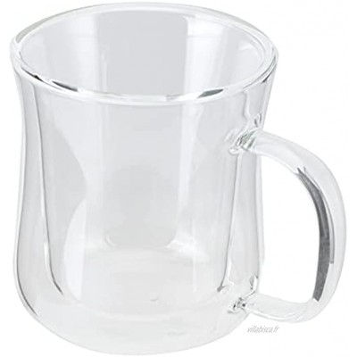 Tasses à expresso en verre tasses à café isolées à double paroi avec poignée pour machine à expresso et cafetière 250 ml 8,8 oz