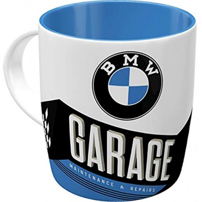 Nostalgic-Art 43035 BMW – Garage – Idée de Cadeau pour Fans d'accessoires Automobiles en céramique Design Vintage 1 Unité Lot de 1