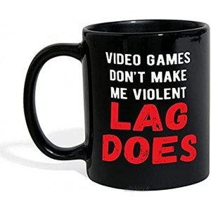 Mug Funny Mugs Les jeux vidéo ne me font pas un retard violent Cadeau parfait pour votre papa maman copain petite amie ou ami -11 oz noir