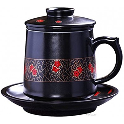 mugs et soucoupes Mugs à infusion Tasse de tasse en verre Tasse de tasse en céramique tasse 15oz Color : Black Size : 8.5cm*8.5cm*11.5cm