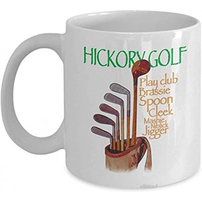N\A Hickory Golf Mug Hickory Golf Grand Hickory Golfing Tasse à café en céramique Anniversaire Anniversaire Cadeau de Noël Bas Stuffer Hickory Golfeur épouse Mari collègue Copain Copine Amie