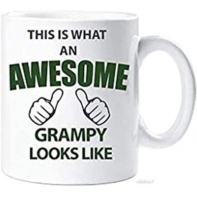 N\A Mug Awesome Grampy C'est ce à Quoi Ressemble Un Grampy génial en céramique Nouveauté Cadeau Présent Cadeau Fête des Pères Cadeau