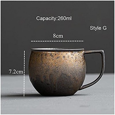 XINXIN Tasse à café vintage en céramique pour cappuccino et thé Capacité : 200-300 ml Couleur : Style G