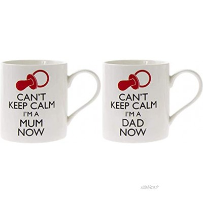 Can't Keep Calm Coffret cadeau pour la nouvelle maman et papa Paire de tasses pour maman et papa
