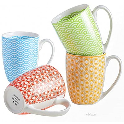 vancasso Série Natsuki Tasses Mugs en Porcelaine Ensemble de Tasse à Thé,Style Japonais