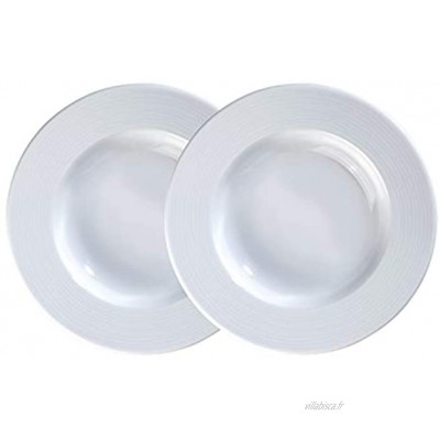 Kahla Nature Dinnerware Lot de 2 assiettes à soupe en porcelaine Blanc 22,5 cm