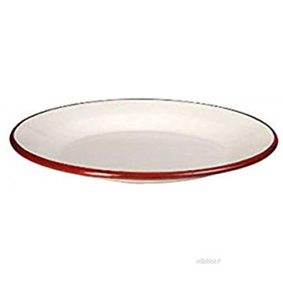 IBILI 908128 Assiette Plate Verre Blanc Rouge 28 cm
