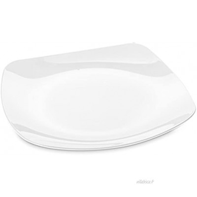 Koziol 3678525 Assiette Plastique Blanc Opaque 35,5 x 35,5 x 2,5 cm