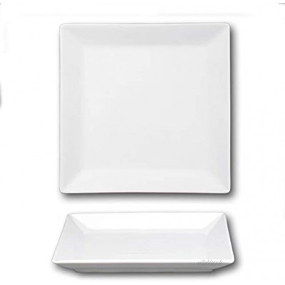 Assiettes carrées porcelaine blanche L 27 cm Kimi x 6