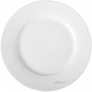 Basics Service de 6 Assiettes Plates en Porcelaine,10.5'