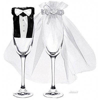 champagner-glas mariage sektglas deko-kleidung Ensemble de deux jeune mariée et jeune marié verkleidung. DE MAISON LE cœurs