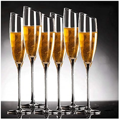 DALIZHAI777 Flute Champagne 6 pièces Classy Champagne Verres Flûtes Verre à la Main Transparent en Verre de Champagne à la Main Cadeau pour dîner de fête de Mariage. Coupe Champagne