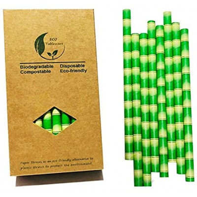 Pailles de papier jumbo en bambou extra larges de 10mm pour des smoothies milk-shakes 32 boîte de papier