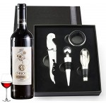 AIMONLIE Accessoires pour vin Coffret cadeau Ensemble de décapsuleur ouvre-bouteille bouchon de vin bec verseur