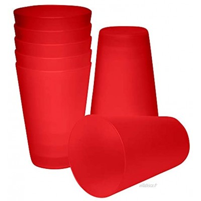 S&S-Shop Lot de 20 gobelets réutilisables en plastique de 0,4 l Rouge
