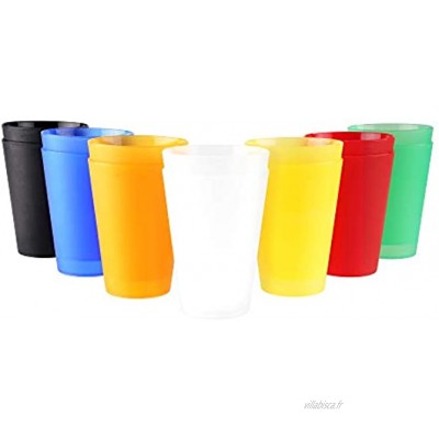 S&S-Shop Lot de 28 gobelets en plastique réutilisables 0,4 l