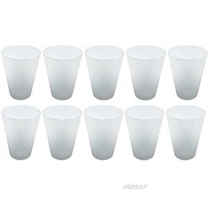 S&S-Shop Lot de 35 gobelets réutilisables en plastique Transparent 0,4 l