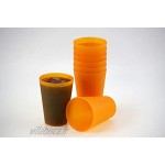 S&S-Shop Lot de 5 gobelets en plastique réutilisables Orange 0,4 l