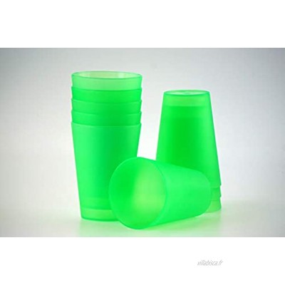 S&S-Shop Lot de 5 gobelets réutilisables en plastique 0,4 l Vert