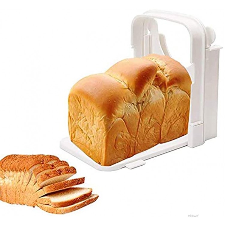 SHOPANTS Trancheuse à pain trancheuse à pain réglable pliable et personnalisable avec planche à découper pour pain et gâteaux faits maison jusqu'à 5 épaisseurs | Bagel sandwich toast