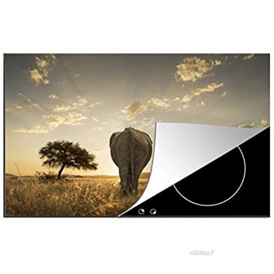 MuchoWow Protège-Plaque à Induction Savane d'éléphants et de veaux 85x52 cm