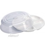 Westmark 224022E6 Lot de 2 assiettes pour micro-ondes en plastique Blanc transparent Ø 25 cm
