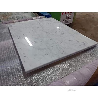 Generico Planche à découper en marbre blanc base pour tailler chocolat 60 x 50 x 2 plateau pour cuisine coupe légumes