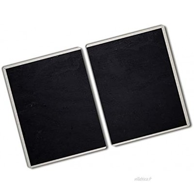 Tulup Planche À Découper 2x40x52cm Protection Plaque Induction Cuisson Tapis de Découpe Verre Trempé Tableau Noir