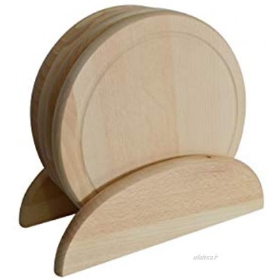 Ensemble de 4 pièces de planches à découper et support en bois Set bois naturel écologique