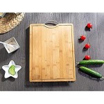 planche découper Panneaux de coupe pour la cuisine Bamboo Haching panneau de découpage rectangle avec groove de jus facile poignées poignée pour les fruits légumes et viande Accessoire Cuisine
