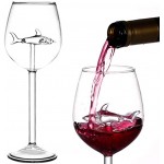 BSSN Shark Lot de 2 verres à vin verres à vin rouge pour bar pique-nique fête d'anniversaire