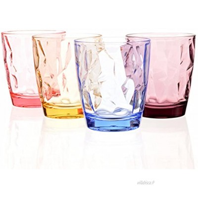 300ML Gobelets en plastique pour enfants réutilisable verres à eau verre de table verres colorés parfaits pour pique-nique camping plage fête pour adultes cocktail jus de bière vin whisky