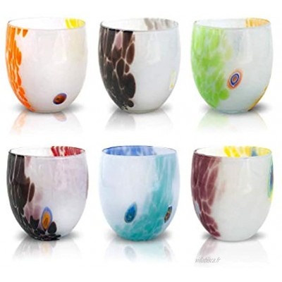 Mazzega Art & Design Lot de 6 verres à eau en verre de Murano modèle Light