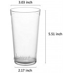PEYOU Lot de 6 verres à eau empilables en plastique de 480 ml Pour enfants restaurant Qualité supérieure Sans BPA et passe au lave-vaisselle